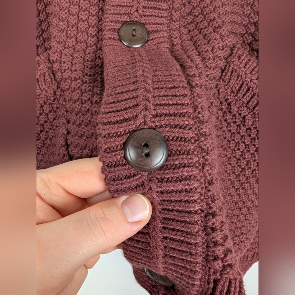 J.Crew Men's Check-Stitch Cotton Shawl Cardigan Sweater Burnt Henna Preppy - Picture 4 of 7